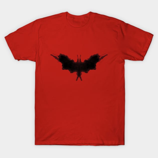 Rorschach Inkblot Bat Symbol (Rouge Noir) T-Shirt by avperth